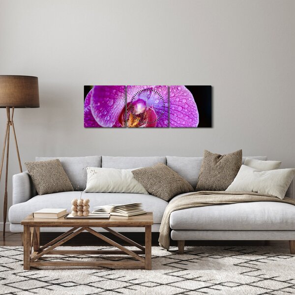 Részletes kép az orchidea virágról (órával) (90x30 cm)