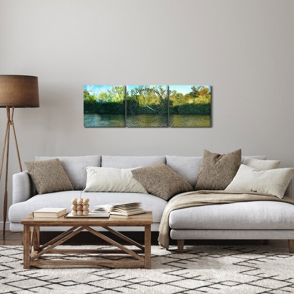 Kép - tó (órával) (90x30 cm)