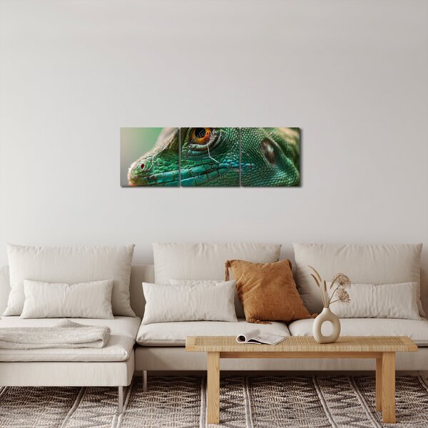 Részletes kép a gyíkról (órával) (90x30 cm)