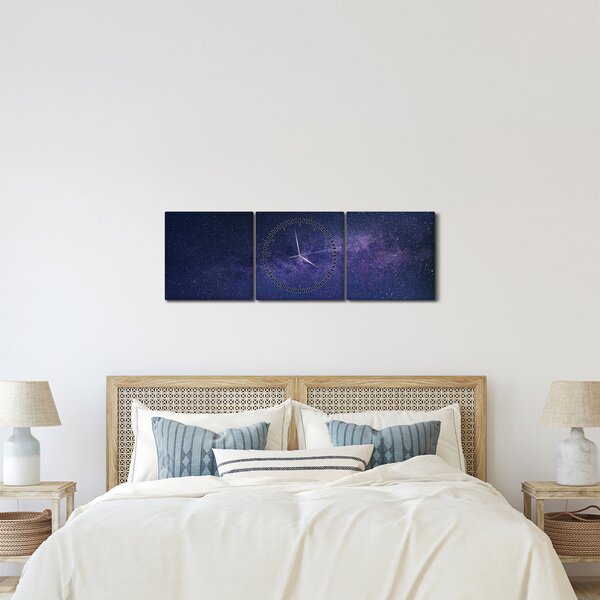 Galaxis kép (órával) (90x30 cm)