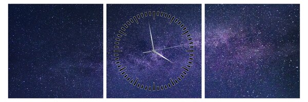Galaxis kép (órával) (90x30 cm)