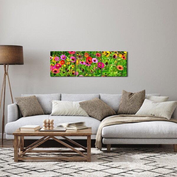 Réti virágok képe (órával) (90x30 cm)