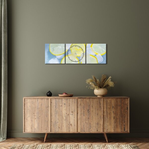 Citrom a jégben képe (órával) (90x30 cm)