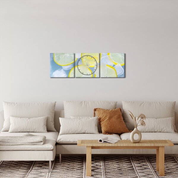 Citrom a jégben képe (órával) (90x30 cm)