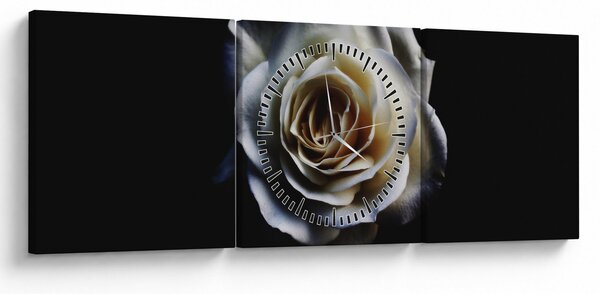 Fehér rózsa képe (órával) (90x30 cm)