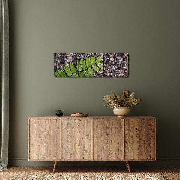Zöld növények képe (órával) (90x30 cm)