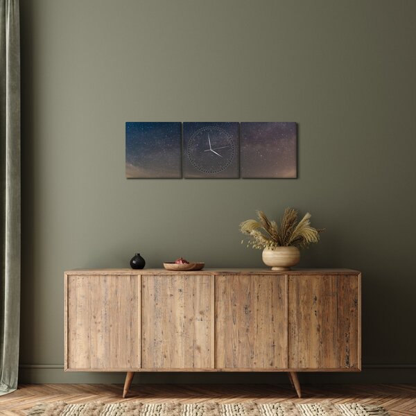 Éjszakai égbolt képe (órával) (90x30 cm)