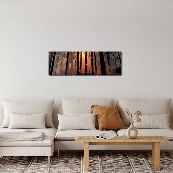 Sötét erdő képe (órával) (90x30 cm)