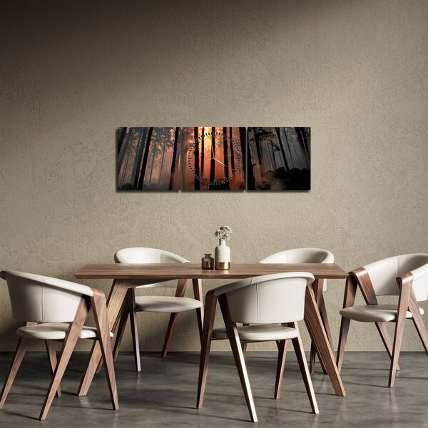 Sötét erdő képe (órával) (90x30 cm)