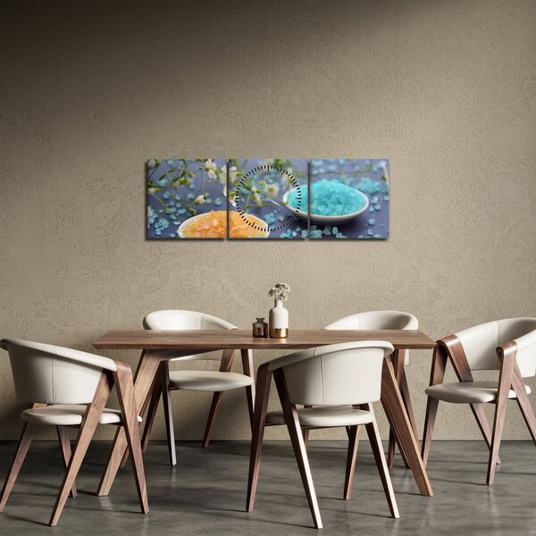 Színes tengeri só képe (órával) (90x30 cm)