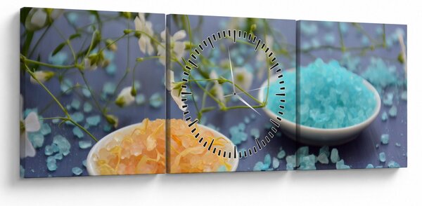 Színes tengeri só képe (órával) (90x30 cm)