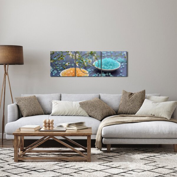Színes tengeri só képe (órával) (90x30 cm)