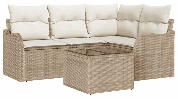 Kerti Kanapé Szett 5 db Bézs polirattan