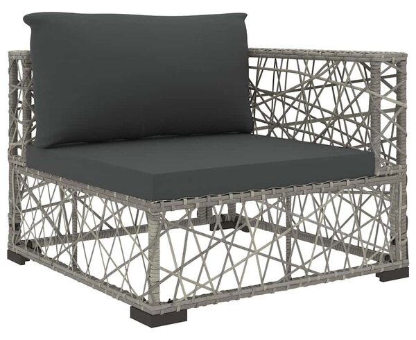 5 részes szürke polyrattan kerti ülőgarnitúra párnákkal