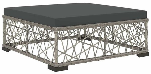 5 részes szürke polyrattan kerti ülőgarnitúra párnákkal