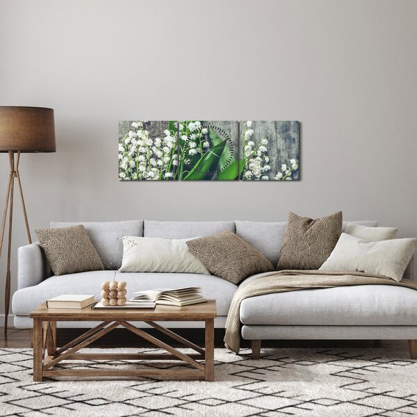A gyöngyvirág képe (órával) (90x30 cm)