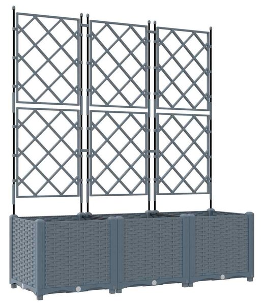 Kerti cserép 3 db Világosszürke 120 x 40 x 143 cm PP