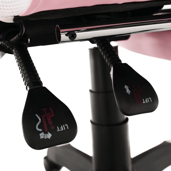 KONDELA Irodai/gamer szék RGB LED világítással, rózsaszín/fehér, JOVELA