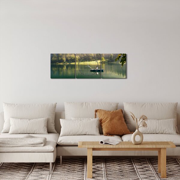 Tó képe (órával) (90x30 cm)