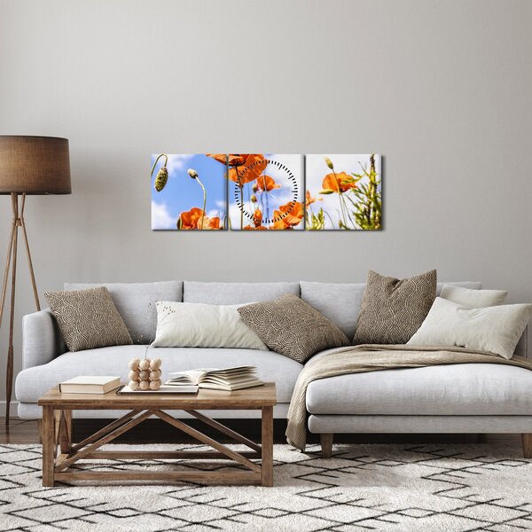 Pipacsok képe (órával) (90x30 cm)