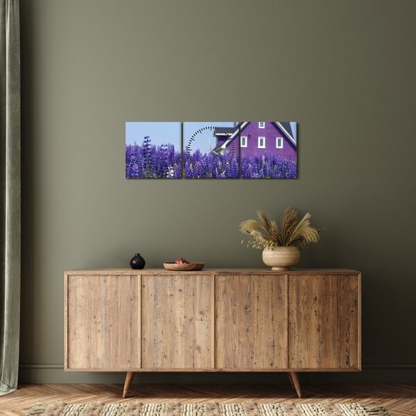 Levandula mező képe (órával) (90x30 cm)