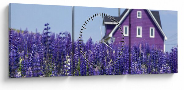 Levandula mező képe (órával) (90x30 cm)