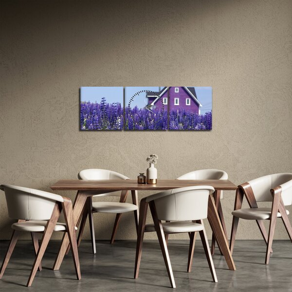 Levandula mező képe (órával) (90x30 cm)