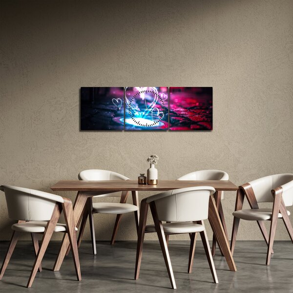 Ragyogó szív képe (órával) (90x30 cm)