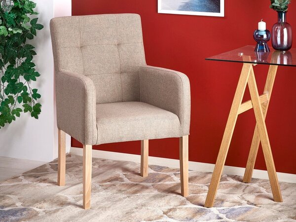 Fotel Houston 1056, Kárpit, 92x60x62cm, Bézs, Mézes tölgy, Bükkfa