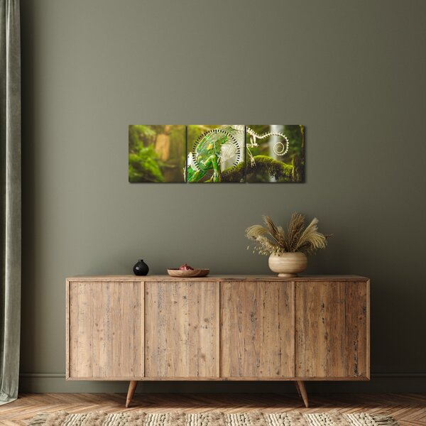 Gyík képe (órával) (90x30 cm)