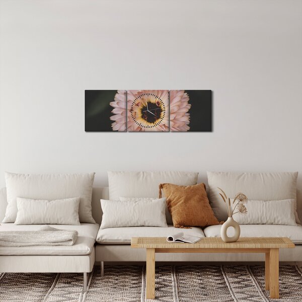Narancsságra virág képe (órával) (90x30 cm)