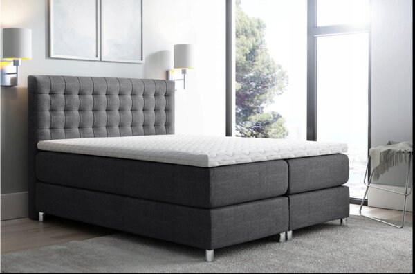LUCA boxspring ágy 200x200 - antracit + INGYENES topper