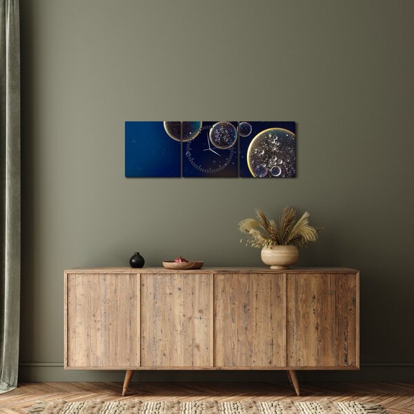 Buborékok képe (órával) (90x30 cm)