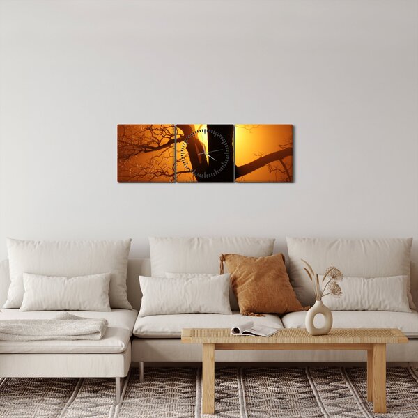 Kép egy fáról naplementekor (órával) (90x30 cm)