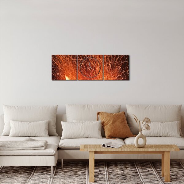 A tűz képe (órával) (90x30 cm)