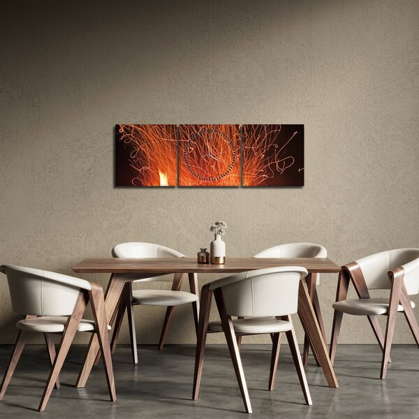 A tűz képe (órával) (90x30 cm)