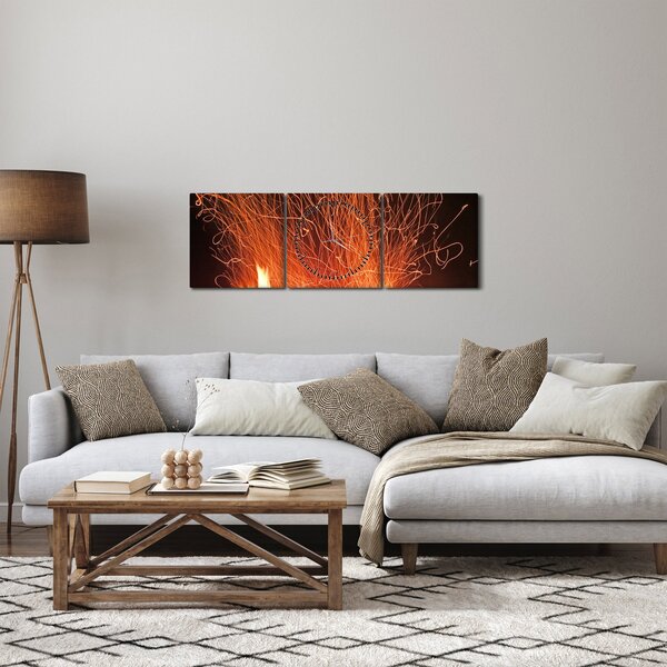 A tűz képe (órával) (90x30 cm)
