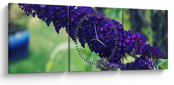 Kék virág képe (órával) (90x30 cm)