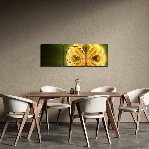 Sárga virág képe (órával) (90x30 cm)