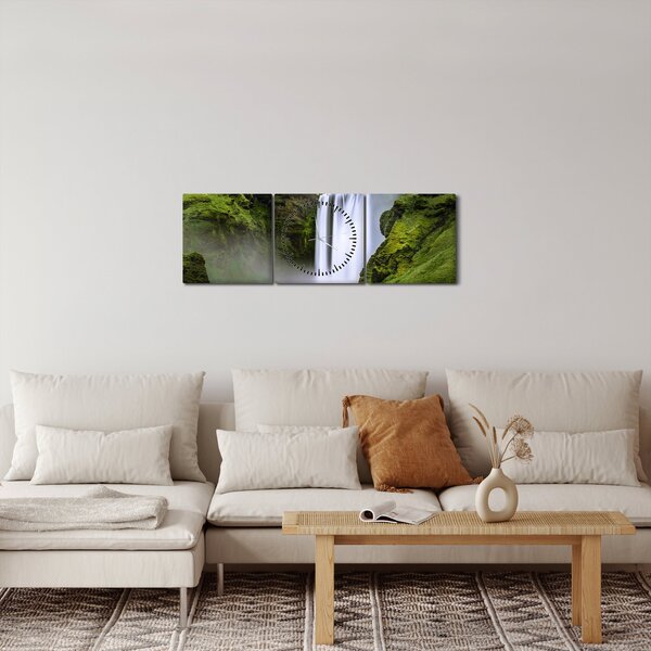 Vízesések képe (órával) (90x30 cm)