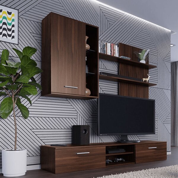 KONDELA Nappali szekrénysor, wenge, QUATRO