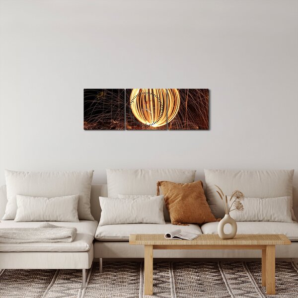 Fénygolyók képe (órával) (90x30 cm)