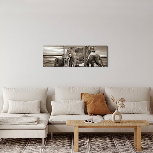 Fekete fehér tigris képe (órával) (90x30 cm)
