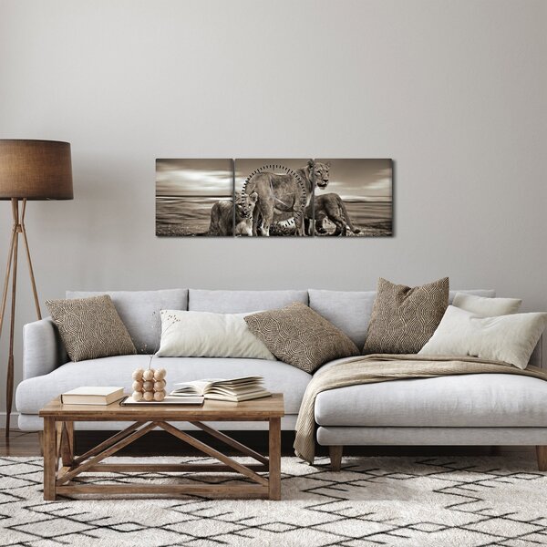 Fekete fehér tigris képe (órával) (90x30 cm)
