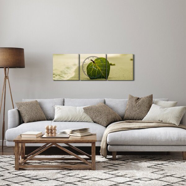 Kép egy levél a homokban (órával) (90x30 cm)