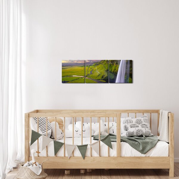 Vízesések képe (órával) (90x30 cm)