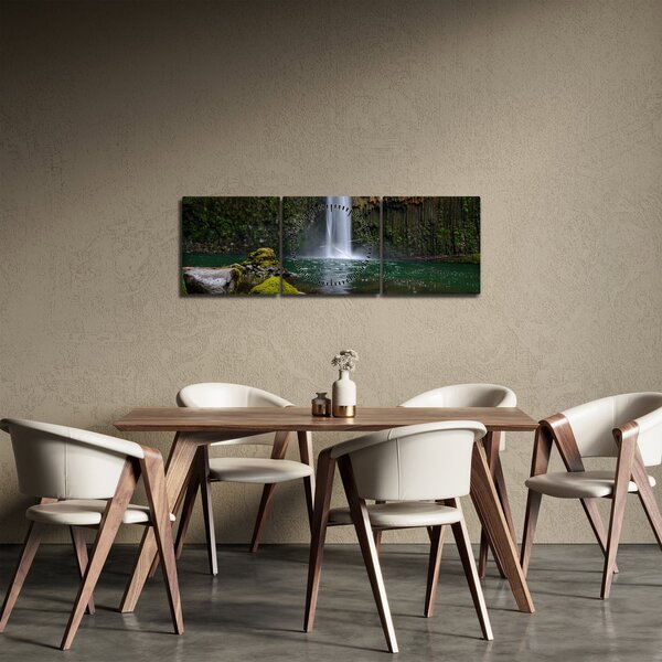 Vízesések képe (órával) (90x30 cm)