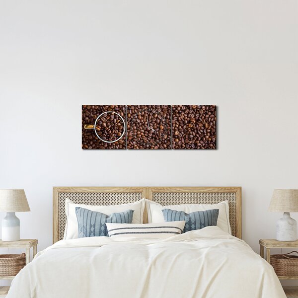 Kép - kávé szemek (órával) (90x30 cm)