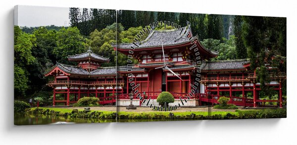 Kép - kínai építészet (órával) (90x30 cm)