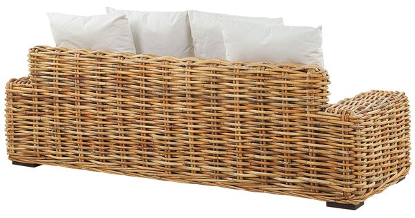 Kerti kanapé 3 személyes FORLI Rattan Természetes